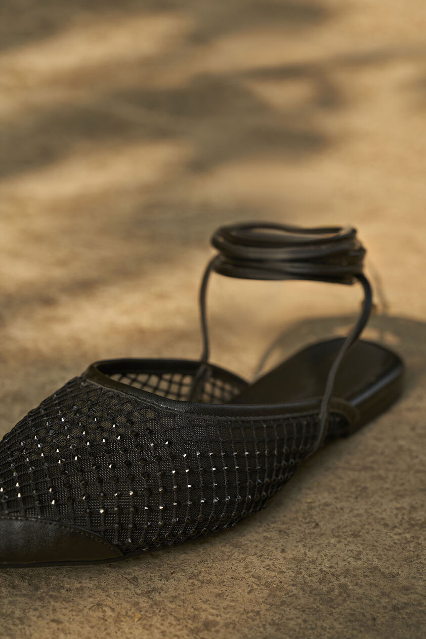 Siofra Ankle-Tie Mules - Black, Black, image 5